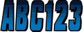 Hardline Products Series 300 Factory Matched 3-inch Boat Pwc Registration Number Kit Blue Black 