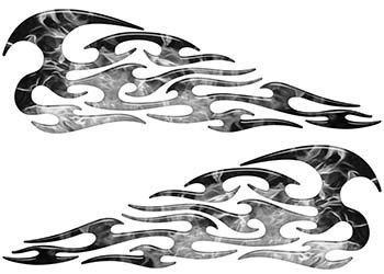 Tribal Style Flame Graphics In Inferno Gray