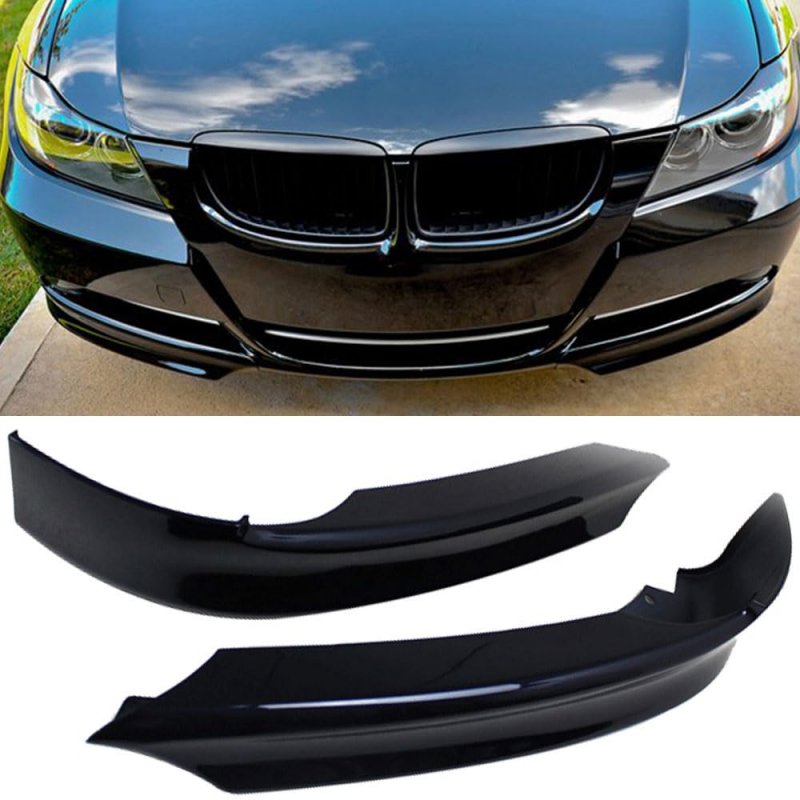 Pre-painted Front Splitter Lip For 2006-2008 Bmw 3 Series E90 Factory Style Pp Painted 475 Sapphire Black Other Color Available