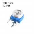 Uxcell Trimmer Potentiometer 10k Ohm Adjustment Horizontal Variable Resistors 10pcs Side Mounting