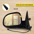 Ocpty Black Left Side Mirror Fit For 1994-1997 Chevy S10 Smooth Glass Manual Fold Non-heated
