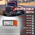 Front Left Headlight And Bezel With Bulb For Mack Ch600 Ch612 Ch613 Ch600k Cl600 Cl700 Clear Amber Lens Driver Side Replacement