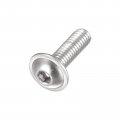 Uxcell Flanged Button Head Socket Cap Screws M4 14mm Hex Drive 304 Stainless Steel Fasteners Bolts Fully Threaded Machine Screw