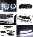 Gmc Yukon Denali Xl Halo Black Led Projector Headlights W Fog Lamp