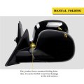 Ocpty Black Left Side Mirror Fit For 1994-1998 Chevy S10 Smooth Glass Manual Fold Non-heated