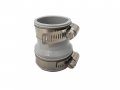 Dwv Reducing Coupling 1 5 In X 25 Flexible Pvc Pipe Fitting For Drain Waste Vent Sewer Connections With Stainless Steel Worm 