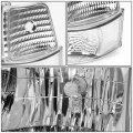 Auto Dynasty Led Chrome Housing Clear Side Headlight W Bumper Lamps Tool Kit Compatible With Ford F-150 F-250 F-350 92-96