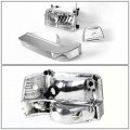 Auto Dynasty Led Chrome Housing Clear Side Headlight W Bumper Lamps Tool Kit Compatible With Ford F-150 F-250 F-350 92-96