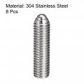 Uxcell Ball Point Set Screws M8 X 30mm 304 Stainless Steel Metric Spring Hex Socket Screw 8pcs