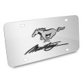 Ford Mustang Pony And Script 3d Logo Mirror Chrome Stainless Steel License Plate Official Licensed 