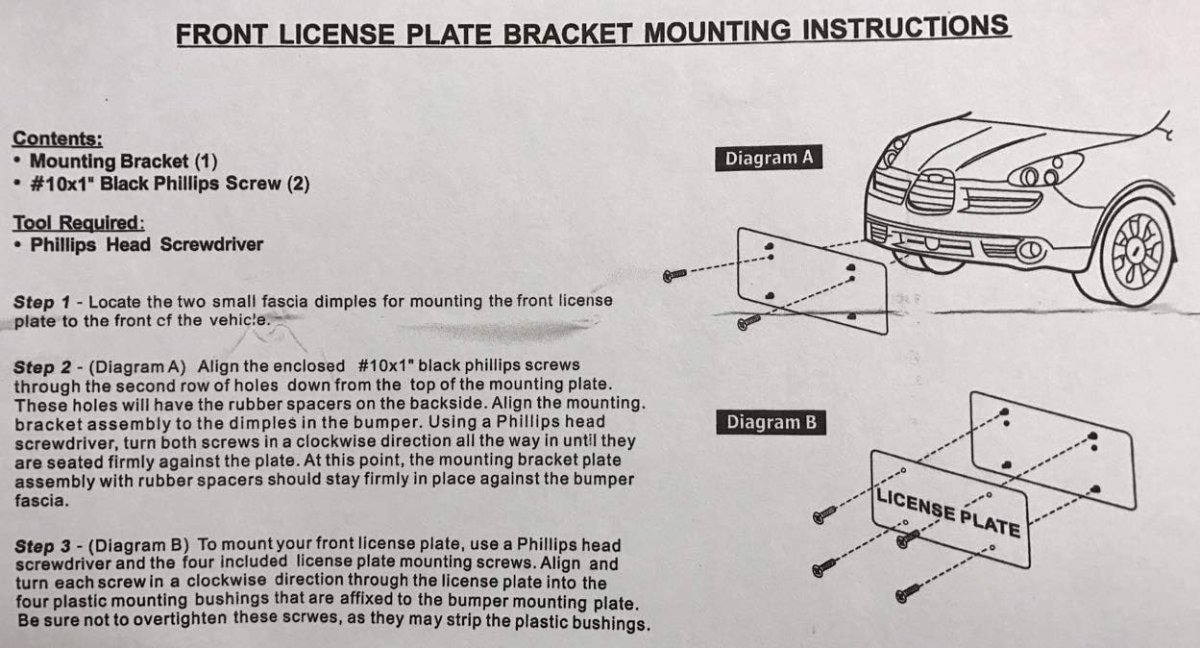 Front Metal License Pte Mounting Bracket For Subaru Xv 2013a 2025 A Set With 2 Long Screws 4 Short Tag Holder Adapter Kit A Car