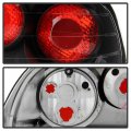 1994-1995 Ford Mustang Black Housing Rear Tail Lights Brake Lamps Pair Set Left Right Replacement Assembly