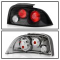 Acanii For 1994-1995 Ford Mustang Black Housing Rear Tail Lights Brake Lamps Pair Set Left Right Replacement Assembly