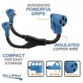 Recpro Rv Dual 30 Amp To 50 Power Adapter Generator-to-rv Splitter Shore