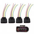 Hisport 4pcs Ignition Coil Female Connector Plug Harness Pigtail 1j0973724 For Audi Vw Jetta Passat 