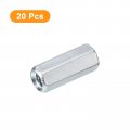 Uxcell 20pcs M5x8x20mm Coupling Nuts Galvanized Carbon Steel Hex Threaded Rod Coupler For Furniture Electronic Industrial