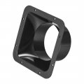 Uxcell Black Duct Connector Square Flange Abs Plastic Air Outlet Inlet Adaptor For 3 94inch Dia Hose 2pcs