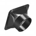 Uxcell Black Duct Connector Square Flange Abs Plastic Air Outlet Inlet Adaptor For 3 94inch Dia Hose 2pcs