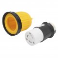 Aqxreight Power Cord Connector Rv Locking Plug With Cover Ring Socket 30amp 125v For Caravan Trailer