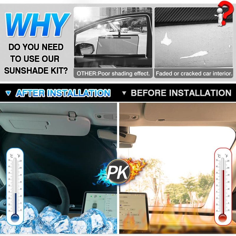 T Tgbros Custom Fit For Windows Sunshade Toyota Camry 2018-2023 Windshield Full Rear Side Window Set Car Sunshades All-round