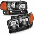 Aintier Headlight Assembly For Gmc Sierra 3500 2001-2006 For Yukon 2000-2006 Xl 1500 2500 Headlamp Replacement Driver Passenger