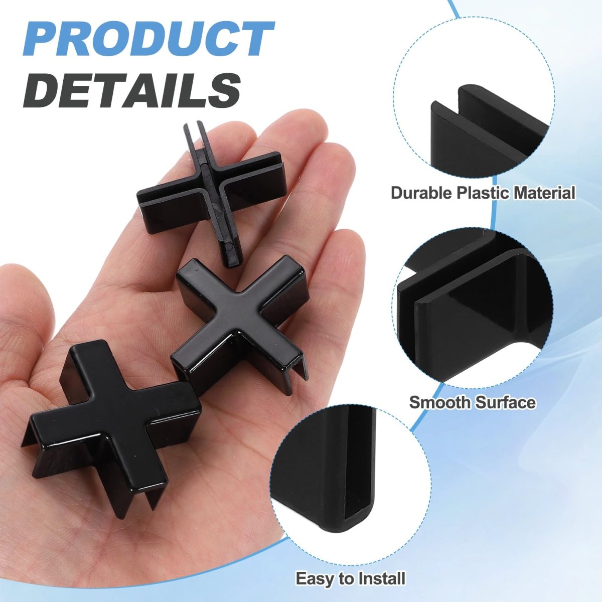 24pcs Plastic Glass Connector Suitable For 3mm Thick Cross Shaped To Clamp Fixing Bracket Rimless Clip Holder Aquarium Fish