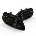 Instyleparts Smoke Lens Headlights With Chrome Housing Made For And 1999-2000 Civic Ek 
