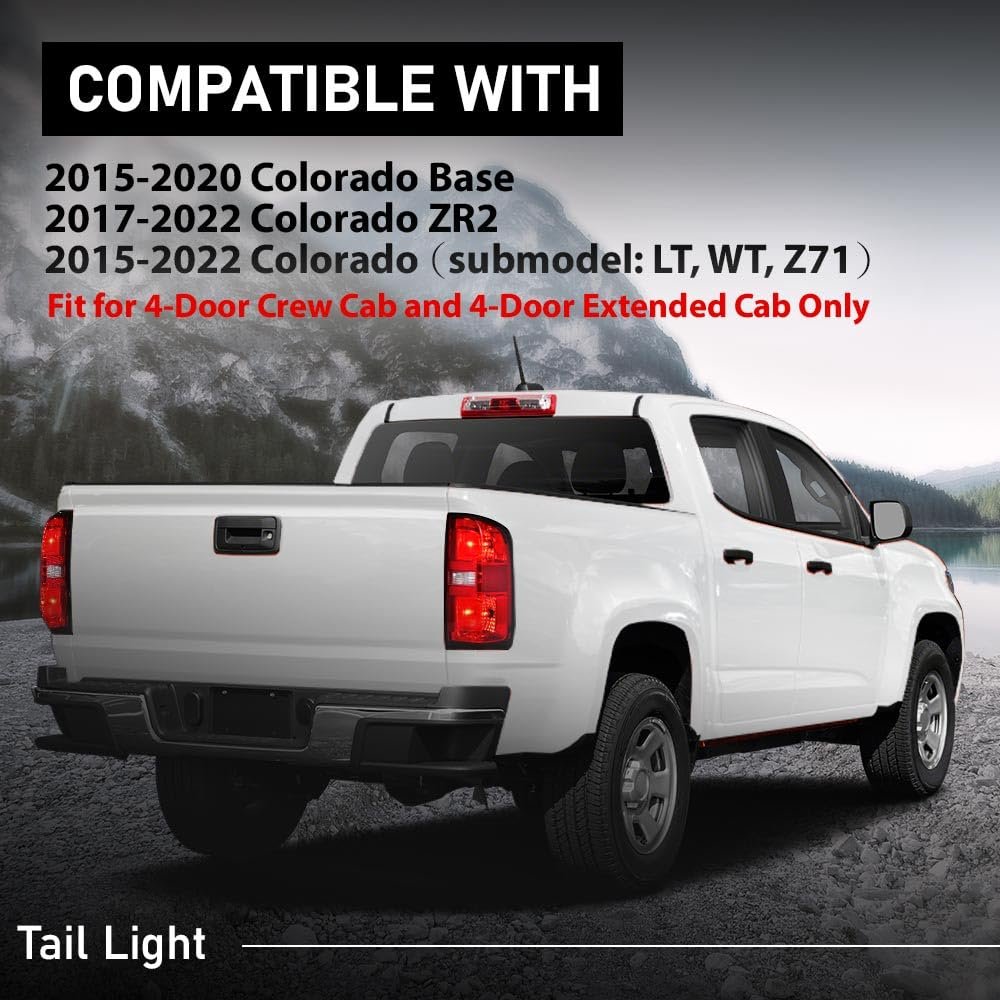Tail Light Assembly With Bulbs For Chevy Colorado 2015 2022 Rear Brake Lamps 4 Door Crew Cab And Extended Red Lens 84169777