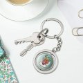 Graphics More Have A Cup Of Roar Coffee Tea Caffeine Keychain Spinning Round Chrome Plated Metal