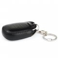 Cadtealir Fingerprint-proof Genuine Italian Leather Key Fob Cover Case For Alfa Romeo Giulia Stelvio 4c Spider Black Black 