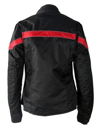 Womens Black And Red Textile Motorcycle Jacket Size S Sm Small
