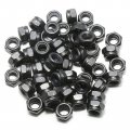 50 Pieces M5 X 0 8mm Nylon Lock Nuts Black Zinc Plated Hex Insert Anti Loosening Self Locking Carbon Steel Fasteners 