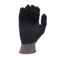 Cordova 6925l Conquest Ultra Gloves Premium Gray Nylon Spandex Shell Full Black Foam Nitrile Pu Coating Large 12-pack 