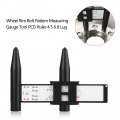 Qiilu Wheel Rim Gauge Tool 18 X 12 2 5cm 7 4 1 Bolt Pcd Measuring Ruler Kit- 5 6 8 Holes Lug Pattern