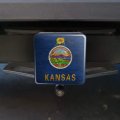 Rustic Kansas State Flag Distressed Usa Tow Trailer Hitch Cover Plug Insert