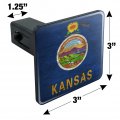 Rustic Kansas State Flag Distressed Usa Tow Trailer Hitch Cover Plug Insert