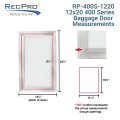 12 In W X 20 H Square Rv Baggage Door Compartment Storage For Trailer And Camper Aluminum With Keyed Latch Rp-400s-1220-a