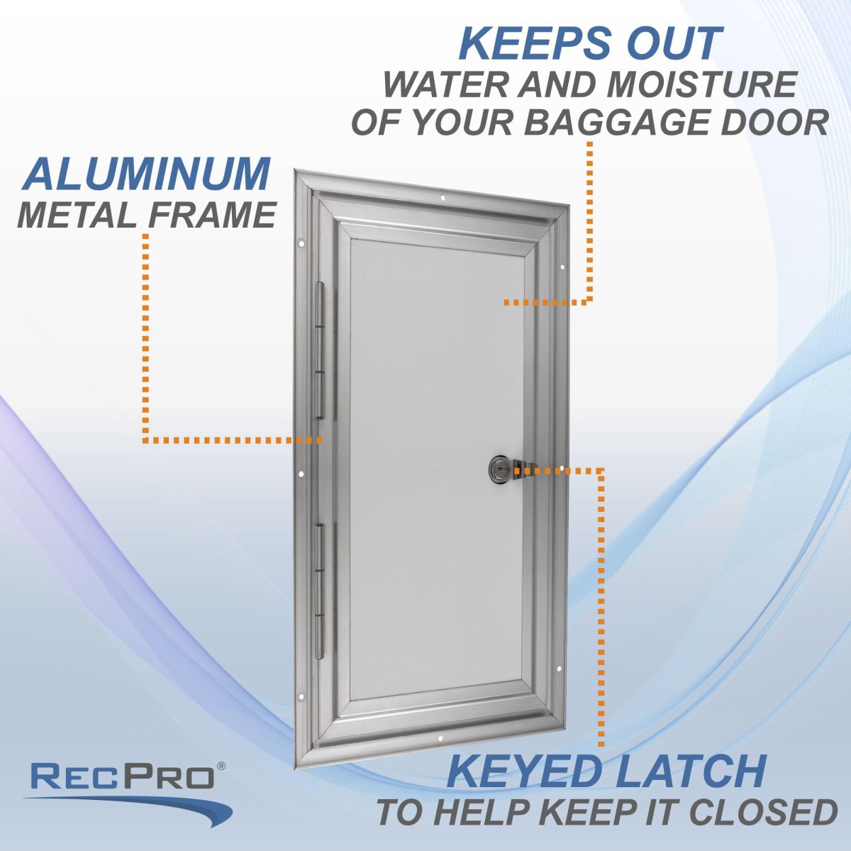 12 In W X 20 H Square Rv Baggage Door Compartment Storage For Trailer And Camper Aluminum With Keyed Latch Rp-400s-1220-a