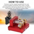 Morse Code Key 3 5mm Double Paddle Automatic Cw Shortwave Telegram For Training Red