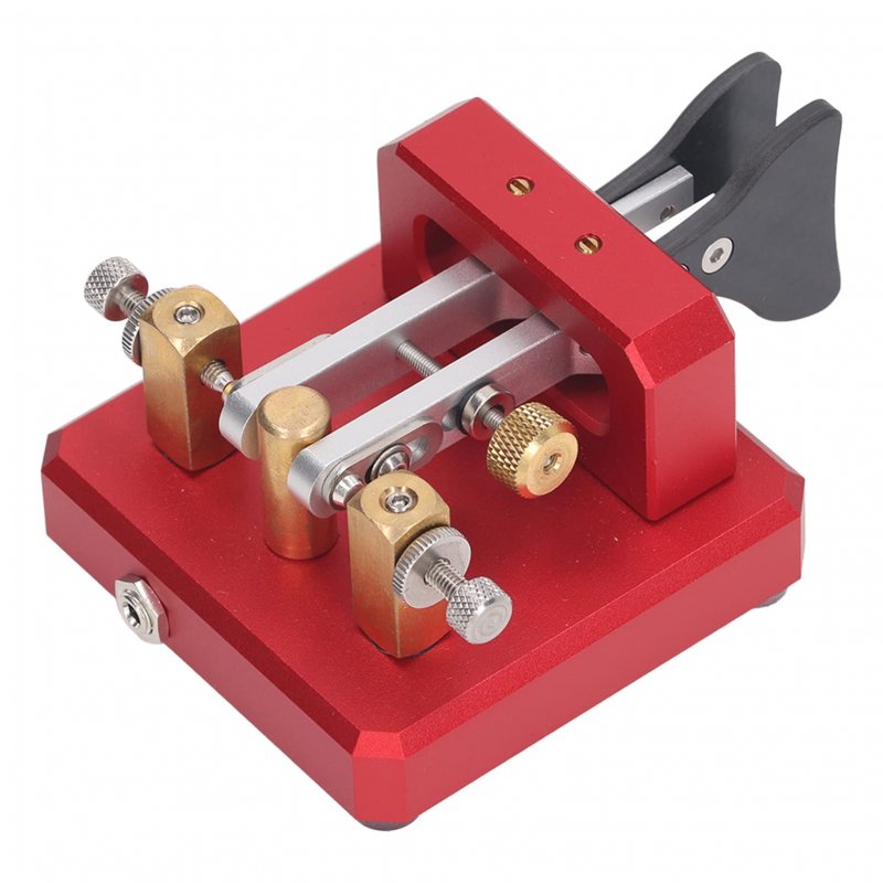 Morse Code Key 3 5mm Double Paddle Automatic Cw Shortwave Telegram For Training Red
