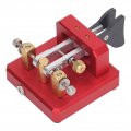 Morse Code Key 3 5mm Double Paddle Automatic Cw Shortwave Telegram For Training Red 