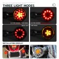 2pcs Black 15 Led Motorcycle Stop Brake Running Turn Signal Indicator Amber Lights For Street Bike Chopper Dirt Scooter Cafe
