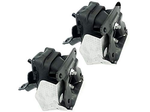 Front Hydraulic Engine Mount Kit 2 Piece Left And Right For 2007 2013 Gmc Sierra 1500 V8 With Brackets Alloy Steel Black