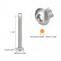 Uxcell 6-32x1-1 4 Button Head Socket Cap Screws 50pcs 304 Stainless Steel Fasteners Hex Bolts Full Thread Drive