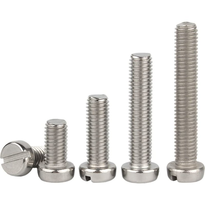 Hscrstar 2pcs M8x40mm 304 Stainless Steel One Slotted Cylindrical Head Screws Round Bolts