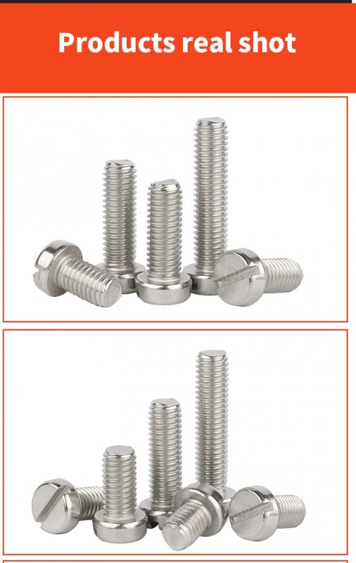 Hscrstar 2pcs M8x40mm 304 Stainless Steel One Slotted Cylindrical Head Screws Round Bolts