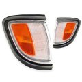 Pair Park Signal Side Marker Corner Lights For 1995 1996 Toyota Tacoma 2wd Amber And Clear Lens With Black Trim To2520141 