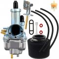 Klf220 Carburetor Fits For Kawasaki Bayou 250 Klf250a 2003-2011 220 Klf220a 1988-2002 Atv With Air Filter And Fuel Gas Petcock 