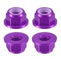 Nylon Insert Hex Lock Nuts 4pcs M5 X 0 8mm Aluminum Alloy Self-locking Anodizing Flange Nut For Fasteners Purple 