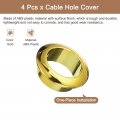 Uxcell 4pcs Cable Hole Cover 1 Inch 25mm Abs Office Desk Wire Cord Grommet Organizer For Desktop Gold
